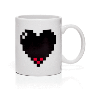 pixel heart mug