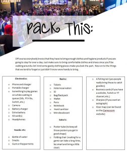 Gamescom - convention - packing list - packing list convention - what to bring - game event - girl gamer